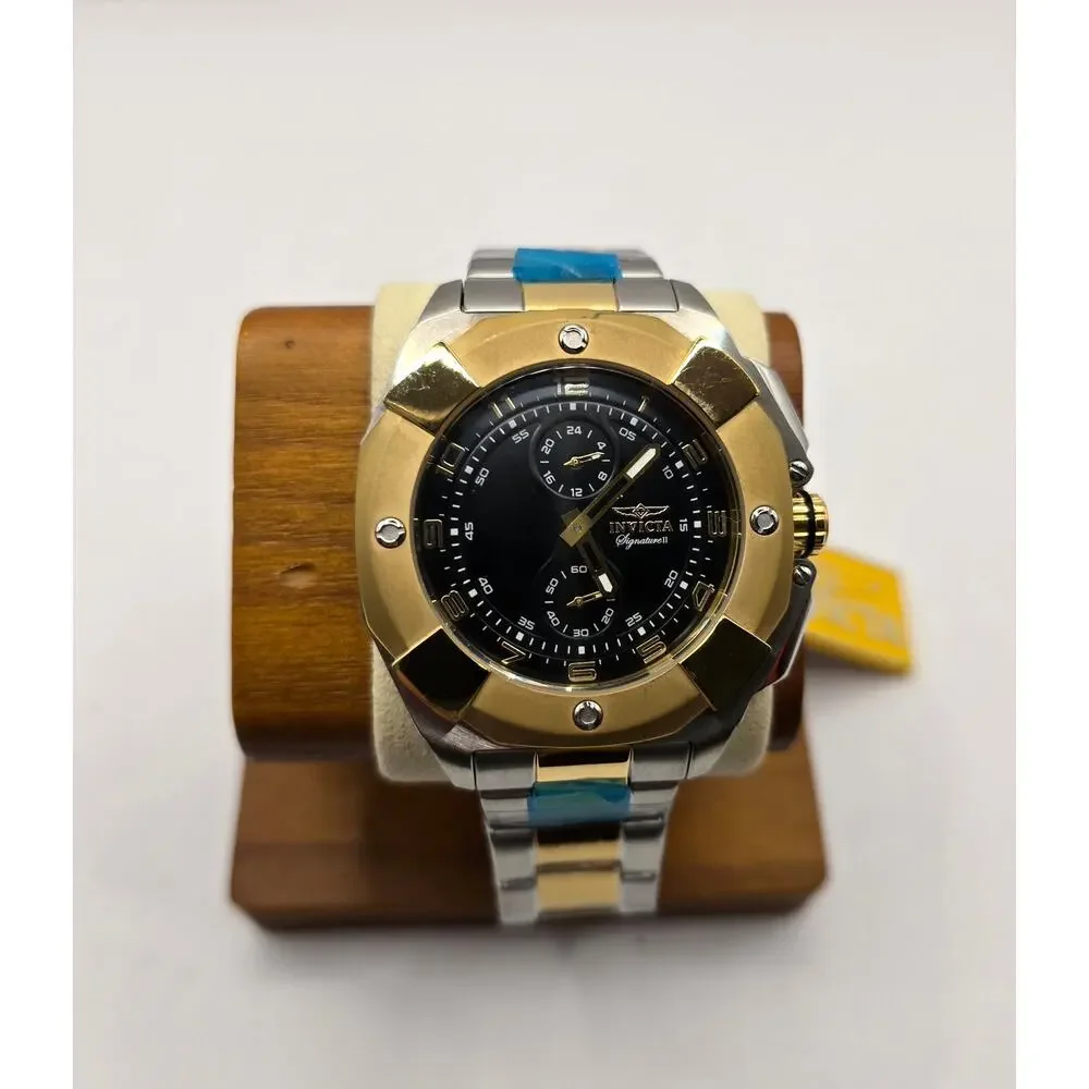 Invicta Men's 7299 Signature II Multifunction Black Dial Two Tone Steel Watch‎